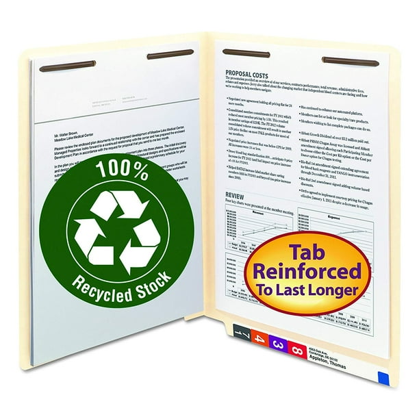 Smead End Tab Fastener File Folder Shelf-Master Reinforced Straight-Cut Tab 2